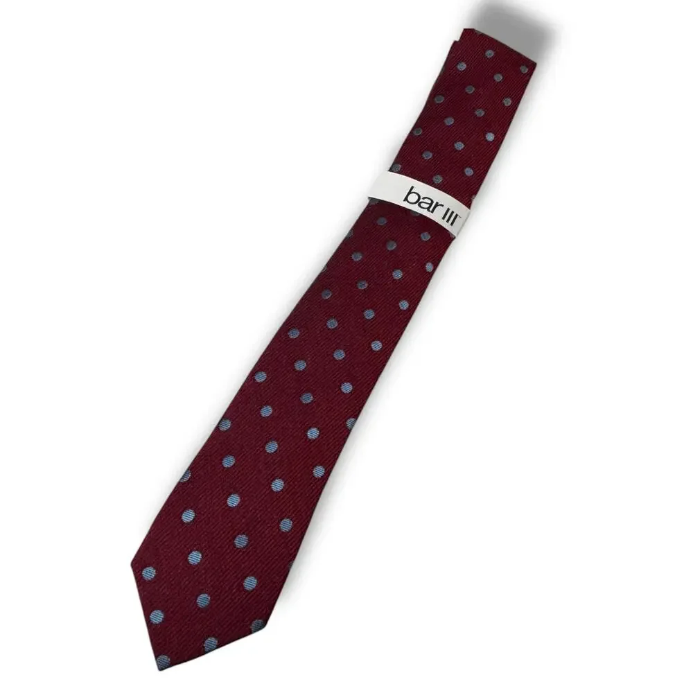 NWT Bar III Red Blyth Dot Skinny Tie